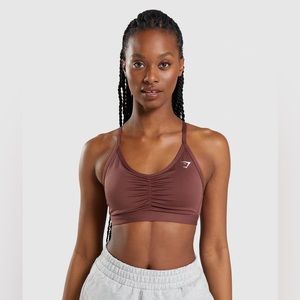 Gymshark Ruched Sports Bra - Cherry Brown - XL